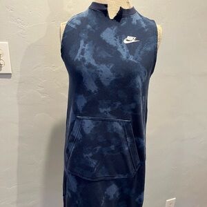 Nike Navy Tie-Dye Sleeveless Hoodie Dress